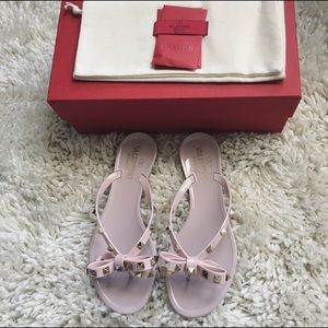 Valentino Rockstud Jelly Sandals Pale Pink